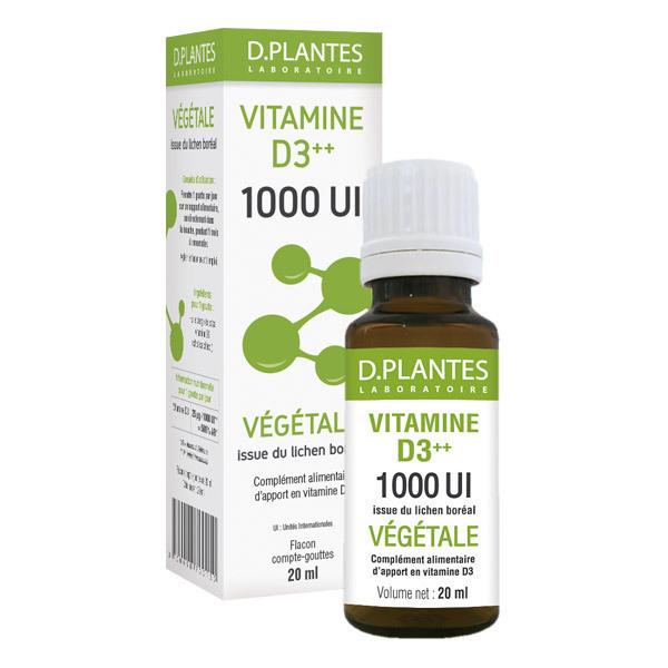 Vitamine D3 Plus Végétale Huile 1000IU - Flacon de 20mL