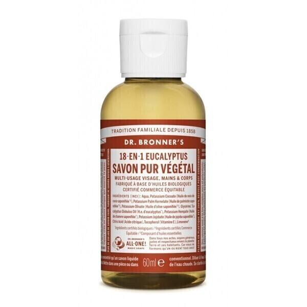 Savon liquide eucalyptus  Dr Bronner's 60 ml