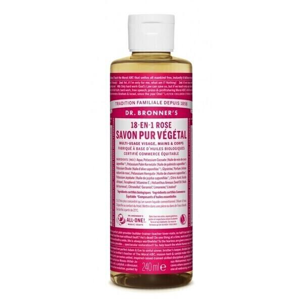 Savon liquide rose Dr Bronner's 240 ml