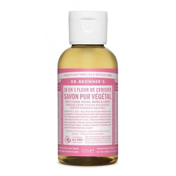 Savon liquide fleur de cerisier Dr Bronner's 60 ml