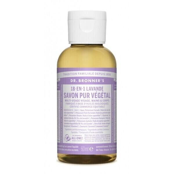 Savon liquide lavande Dr Bronner's 60 ml