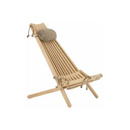 Chilienne en bois EcoChair avec coussin offert (Lot de 2) Mélèze