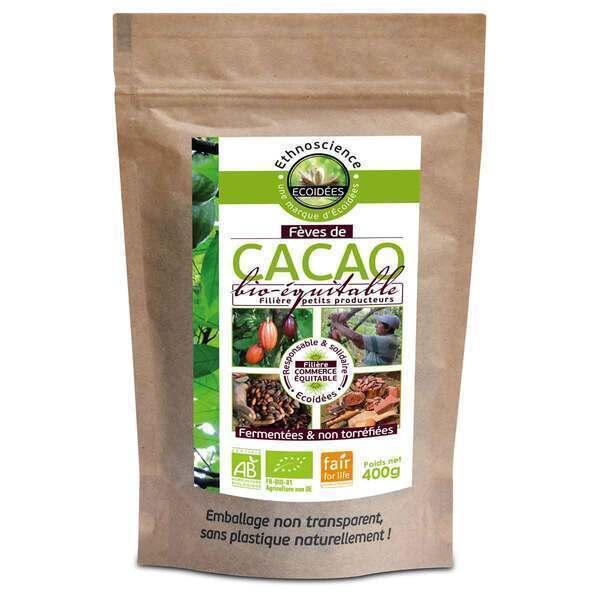 Fèves de cacao crues entières 400g bio équitable