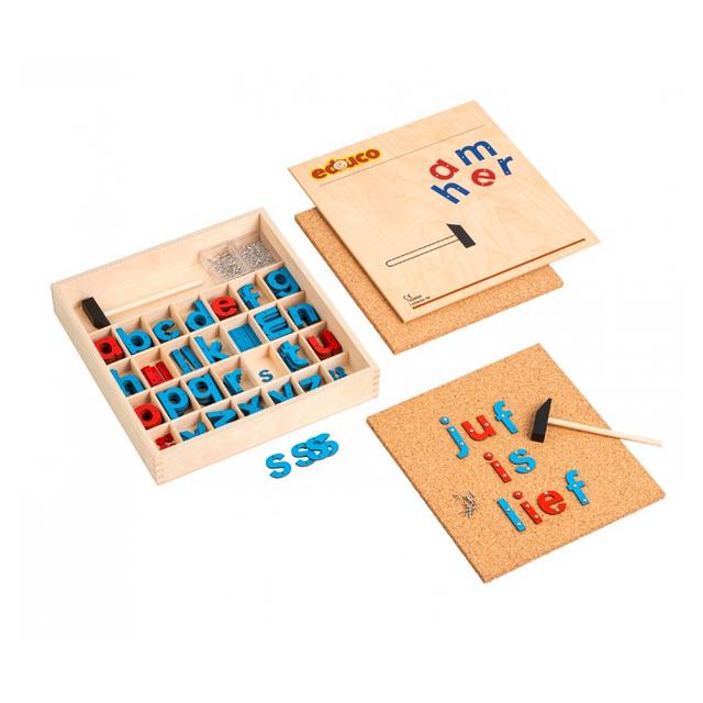 Jeu de marteau lettres - bicolore - jeu Montessori