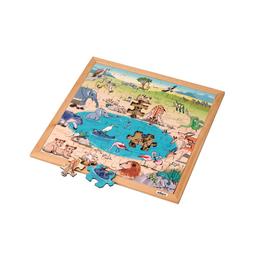 Puzzle en bois - la savane (49 pieces) - jeu Montessori