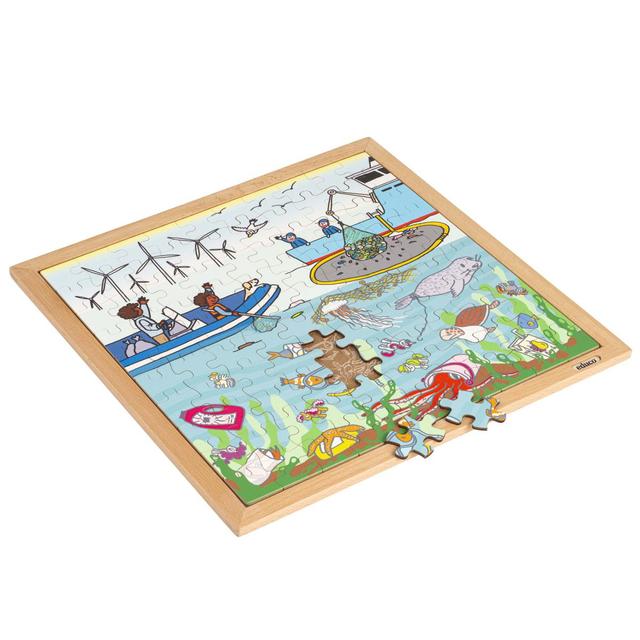 Puzzle en Bois - Nature  and  Climate Puzzle- soupe plastique -