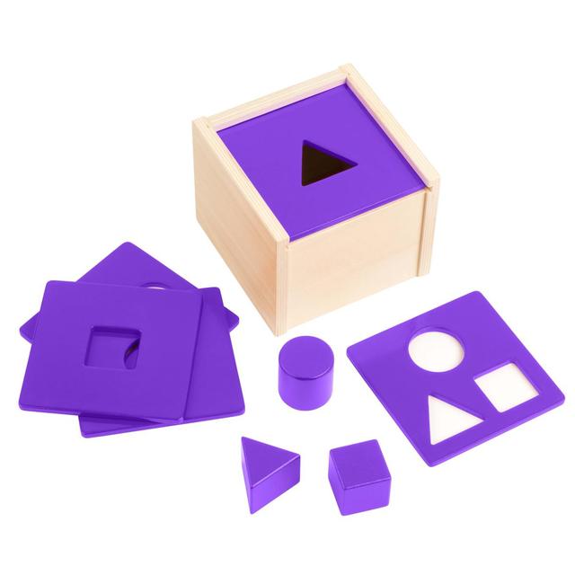 Jeu de formes en bois - violet - jeu Montessori