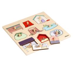 Puzzle en Bois - Puzzle surprise - maisons d'animaux - jeu