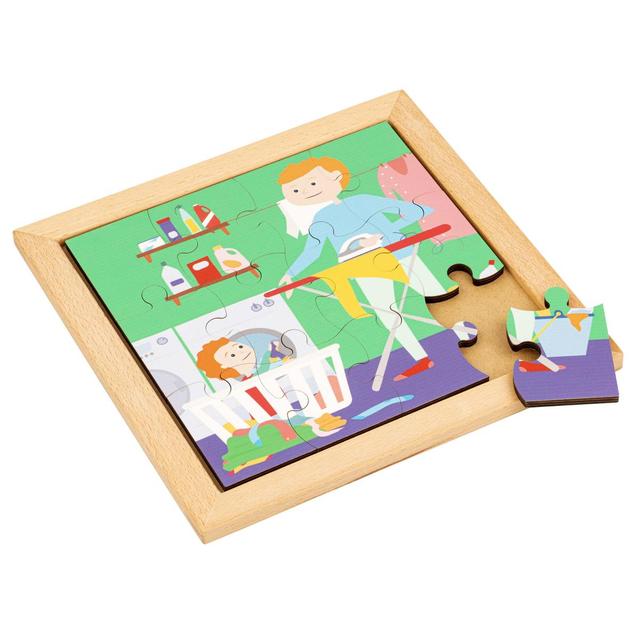 Puzzle en Bois - pour tout-petit - la lessive - jeu Montessori