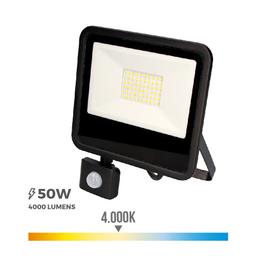 Projecteur LED à Détecteur 50W Noir étanche IP65 4000lm (400W)