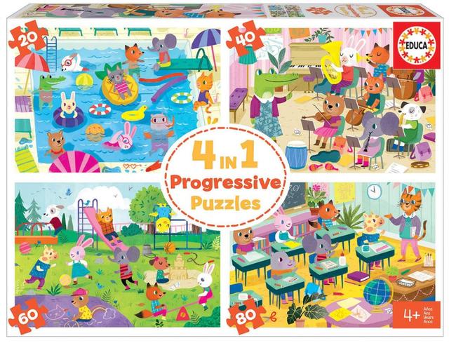 Puzzle progressifs 4 en 1 l'ecole