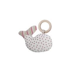 Doudou Hochet Efie Baleine 16 cm Coton Bio & Anneau de dentition