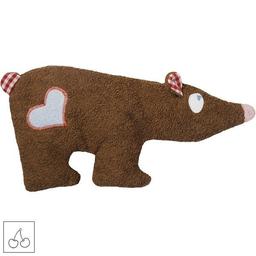 Doudou Bouillotte Efie Cerises Ours Brun 39 cm GOTS