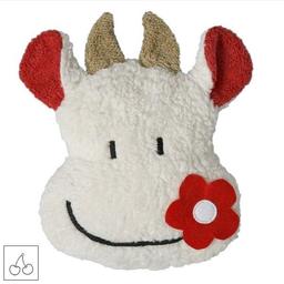 Doudou Bouillotte Efie Cerise Vache Coloré 28 cm Coton Bio