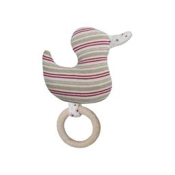 Doudou Hochet Efie Canard 12 cm Coton Bio