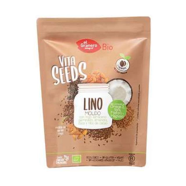 Lin moulu Vitaseeds avec sarrasin, éclats de cacao et amandes