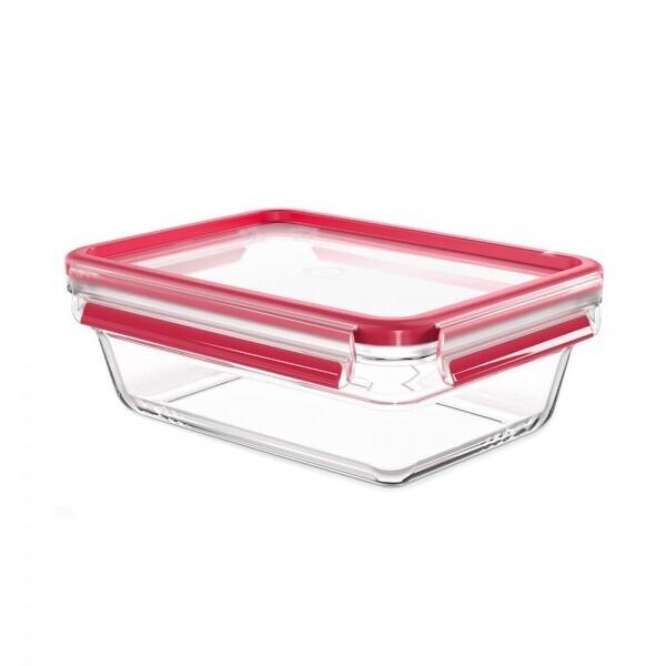 Boîte alimentaire rectangulaire en verre 1,3 l Clip & Close Emsa