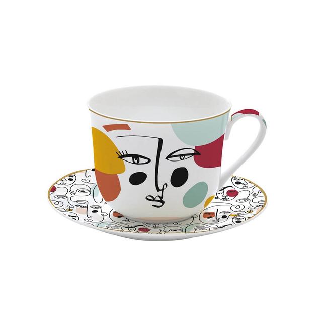 Coffret déjeuner en porcelaine Modernisme 40 cl