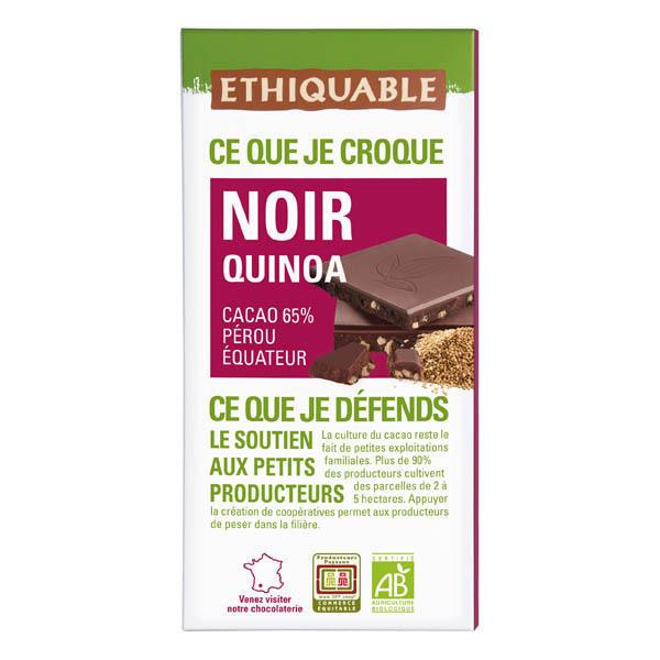 Tablette chocolat noir quinoa Equateur Pérou 100g