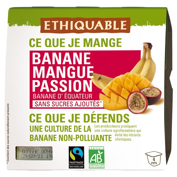 Purée banane mangue passion Bio 4x100g