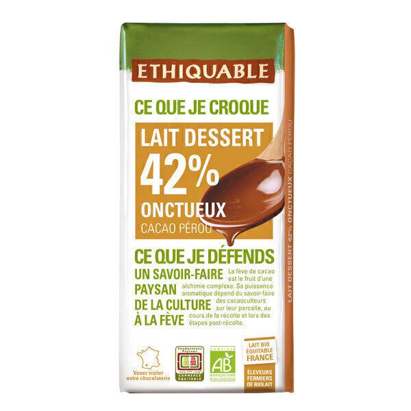 Chocolat au lait dessert 42% Pérou Bio 200g