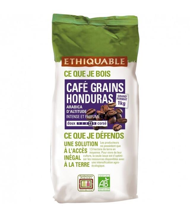 LOT de 4 - Café Honduras GRAINS bio & équitable 1 kg