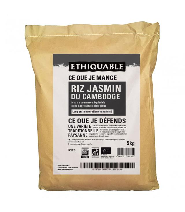 Riz Jasmin du Cambodge  bio & équitable VRAC RHD 5 kg