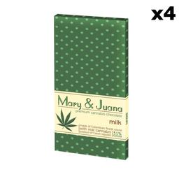 Lot de 4 Tablettes Chocolat au lait Mary & Juana