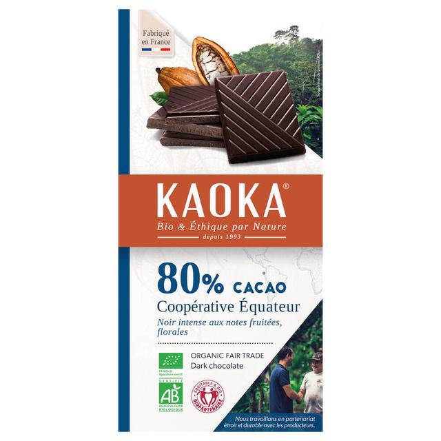 Tablette de chocolat noir 80% Equateur 100g