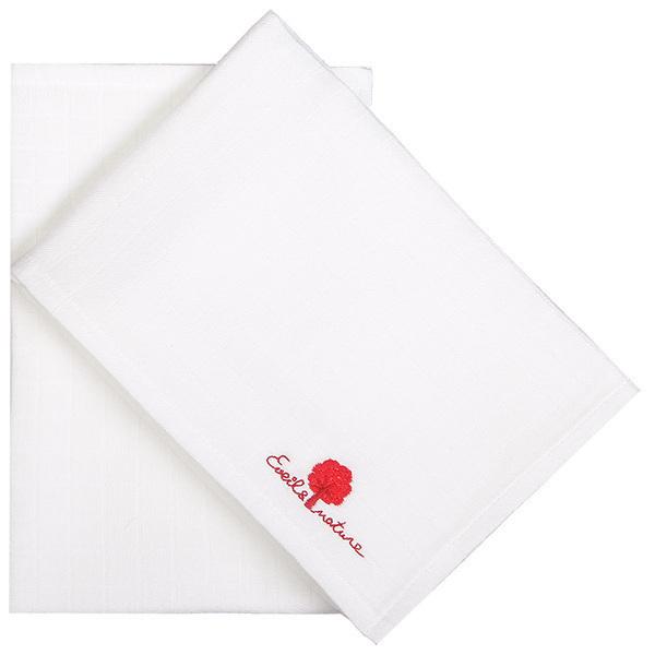 Lot de 2 Langes Blanc 65x65 cm  Coton bio Corail