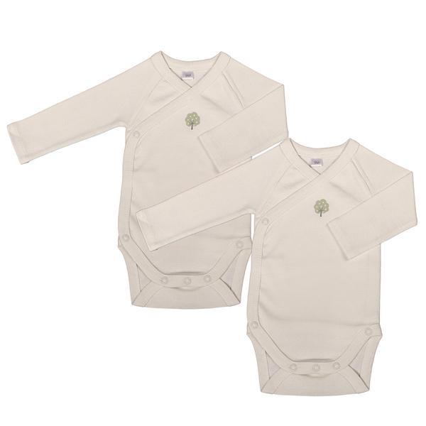 Lot de 2 Bodys Manches Longues 1 mois Coton bio Ecru