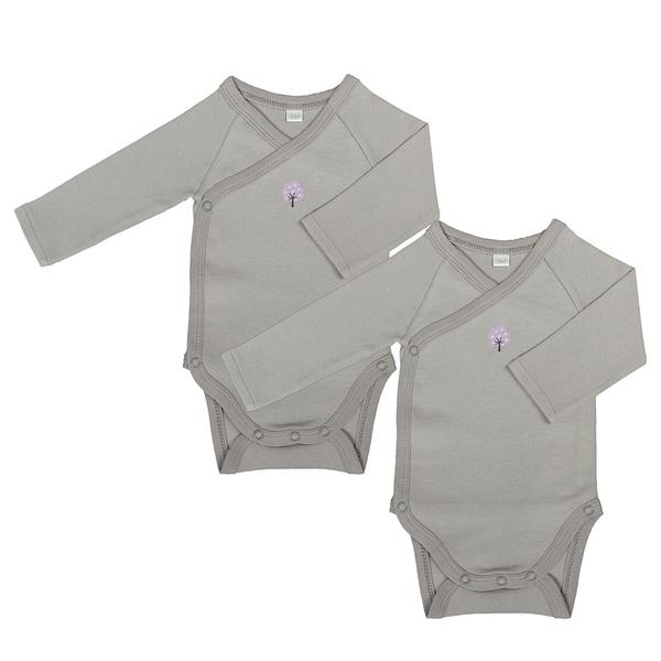 Lot de 2 Bodys Manches Longues 12 mois Coton bio Iris