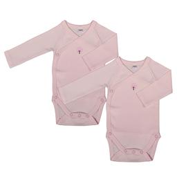 Lot de 2 Bodys Manches Longues 6 mois Coton bio Rose