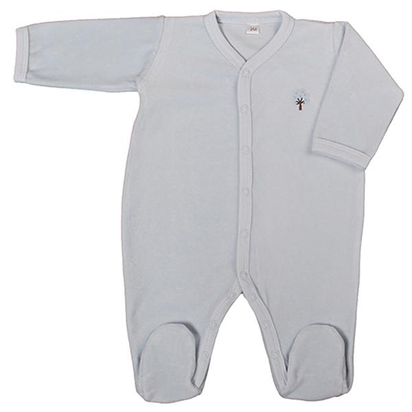 Pyjama velours 12 mois Coton bio Bleu