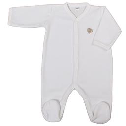 Pyjama velours 6 mois Coton bio Blanc