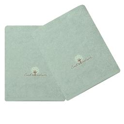 Lot de 2 Serviettes éponges 50x90 cm Coton bio Aqua