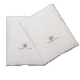 Lot de 2 Serviettes éponges 50x90 cm Coton bio Ecru