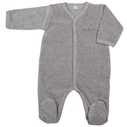 Pyjama velours 1 mois Coton bio Gris