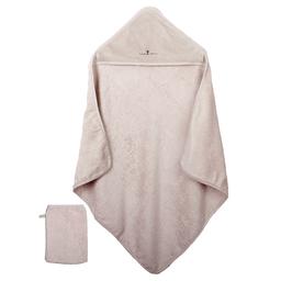 Cape de bain et gant coton bio Beige 75x75cm