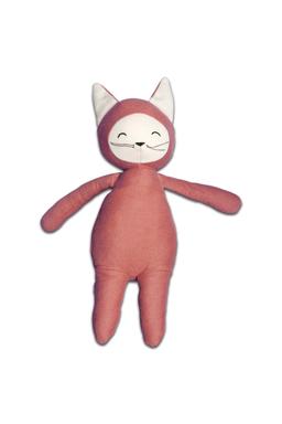 Doudou Peluche en Coton Bio Renard Bordeaux