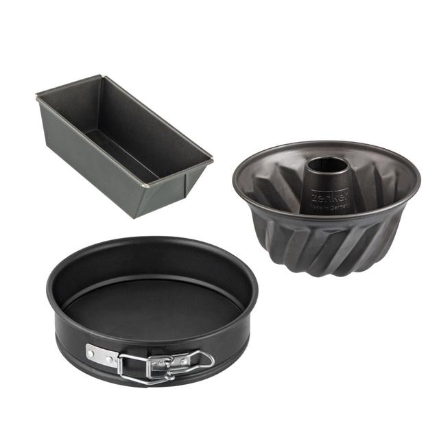 Set de 3 mini moules à cake 15 cm, charnière 16 cm et kouglof 18