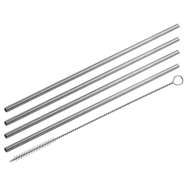 Lot de 4 pailles en inox avec goupillon 24 cm Fackelmann Bar