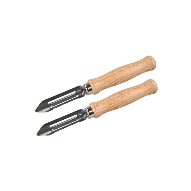 Lot de 2 éplucheurs à asperges manche en bois 15 cm Fackelmann