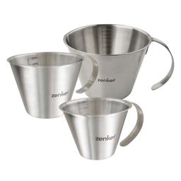 Set de 3 verres doseurs gradués en inox 250 ml, 500 ml et 1