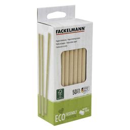 Boite de 50 pailles en papier rigide brun 15 cm Fackelmann Eco