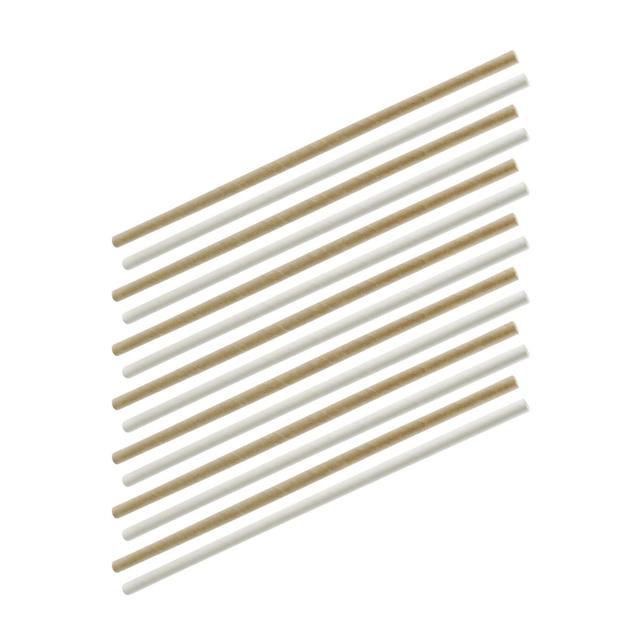 Lot de 60 pailles en papier brun et blanc 24 cm Fackelmann Bar