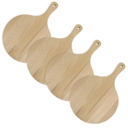 Lot de 4 planches à pizza et tarte flambée en bois 30 cm