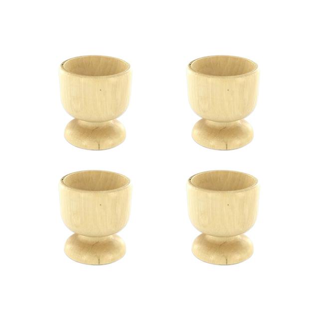 Lot de 4 coquetiers designs en bois Fackelmann Wood Edition