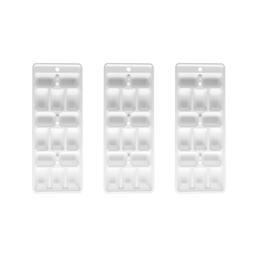 Lot de 3 bacs à glaçons de 15 glaçons en plastique blanc