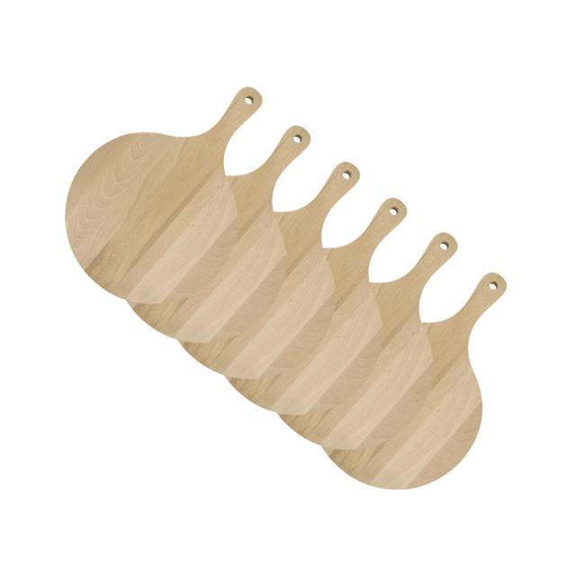 Lot de 6 planches à pizza et tarte flambée en bois 30 cm